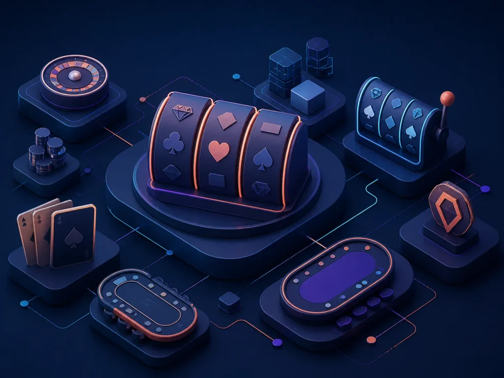 Categorias de cassino representadas sem copiar uma interface real